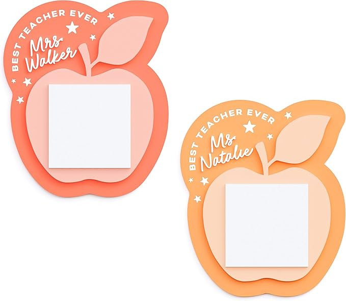 The Cotton & Canvas Co. Personalized Name Apple Sticky Note Holder, Teacher Appreciation Gift, Ba... | Amazon (US)