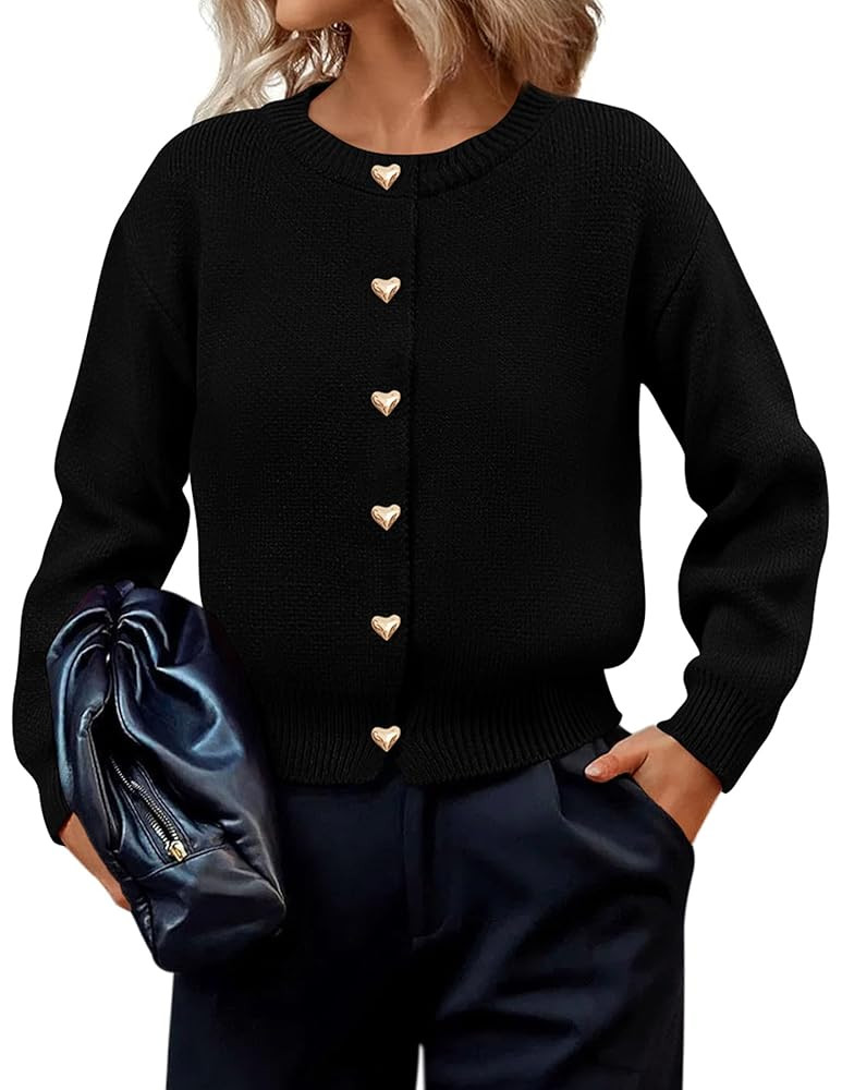 PRETTYGARDEN Cardigan Sweaters for Women Trendy Long Sleeve Open Front Button Down Jacket 2025 Fa... | Amazon (US)