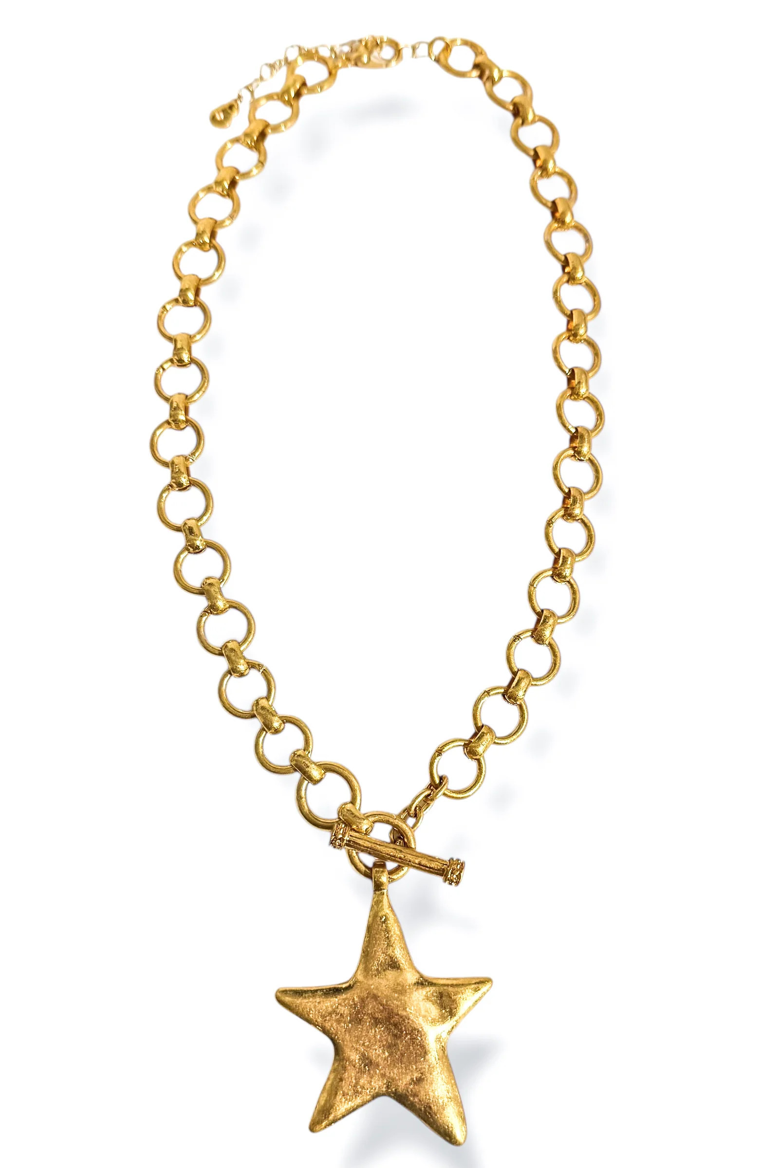 Star of the South Bright Vintage Gold Star Statement Necklace | The Willow Tree