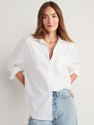 Oversized Button-Down Boyfriend Shirt for Women | Old Navy (US)