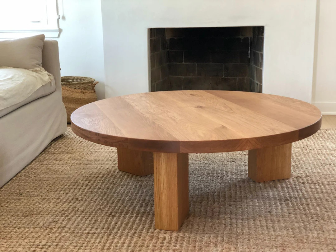 THE OG 40" White Oak Modern Round 3 leg Coffee Table | Etsy (US)