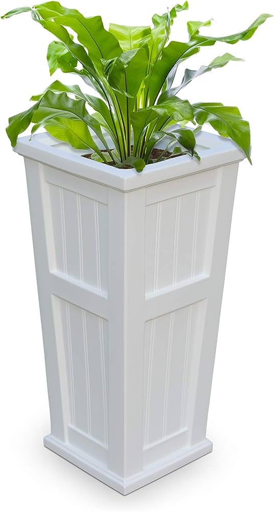 Mayne Cape Cod 32in Tall Planter - White - 15.5in L x 15.5in W x 32in H - Polyethylene - Built-in... | Amazon (US)