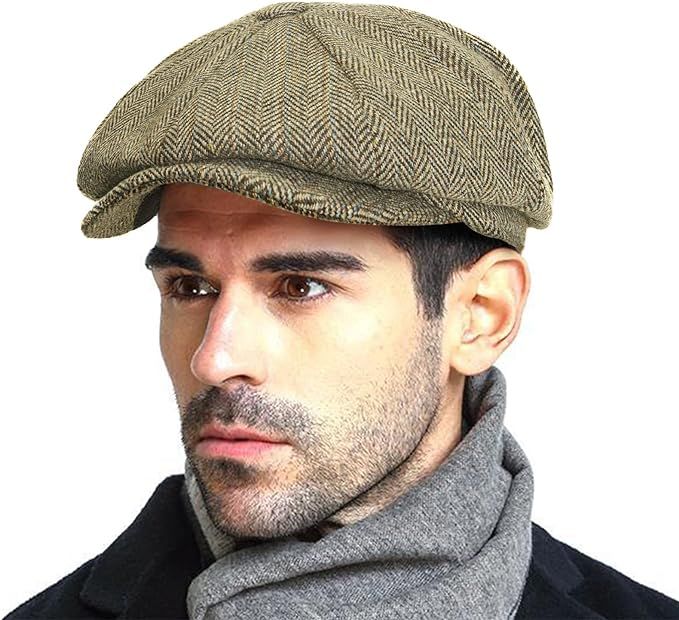 Fashion Men’s Classic Newsboy Gatsby Hat Blend Wool Vintage Flat Ivy Cabbie Cap Boyfriend Gifts... | Amazon (US)