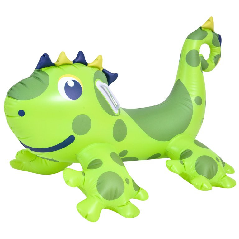 Pool Central 46.5" Inflatable Green Spotted Dinosaur Ride-On Pool Float - Walmart.com | Walmart (US)