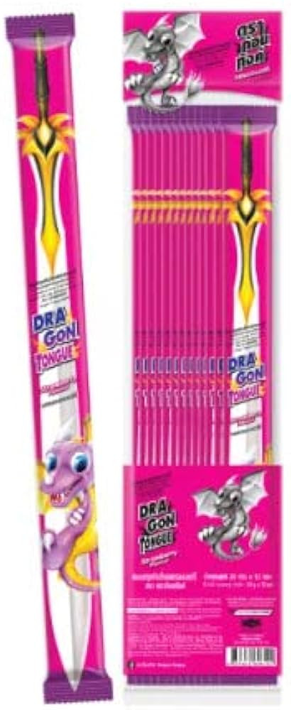 Dragon Tongue Strawberry Flavor Sweet & Sour Gummies Candy, (Pack of 12), 8.46 Oz | Amazon (US)