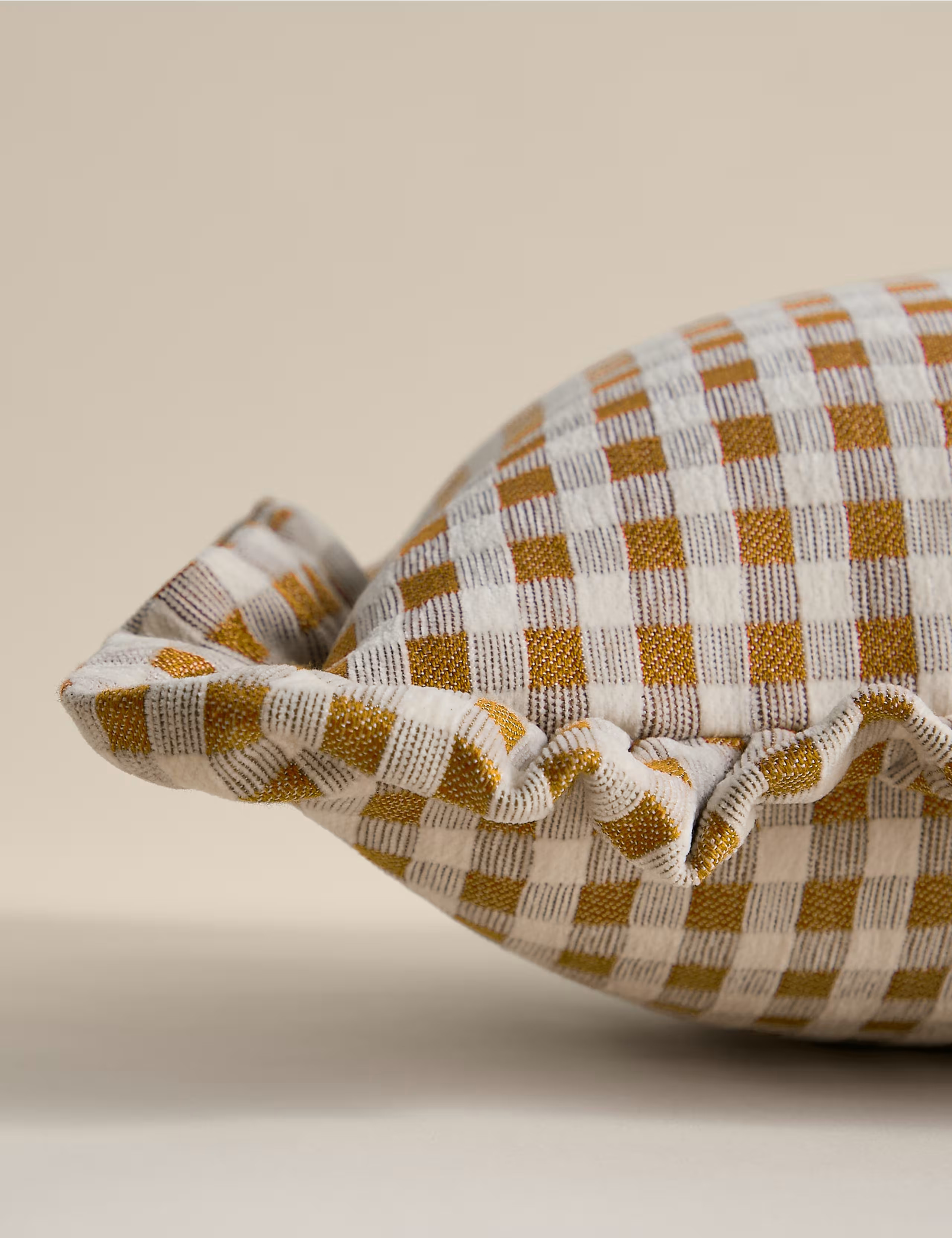 Chenille Woven Gingham Bolster Cushion | Marks & Spencer (UK)