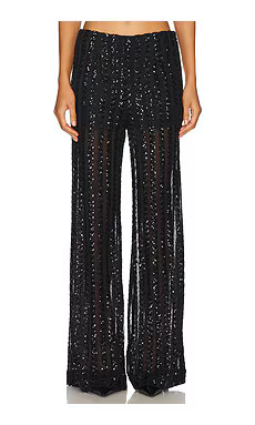 SANS FAFF Striped Sequin Trousers in Black from Revolve.com | Revolve Clothing (Global)