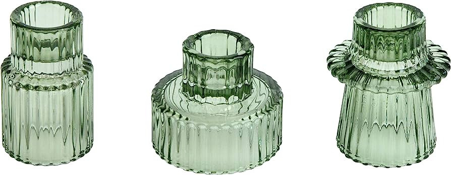 Vixdonos Taper Glass Candlestick Holders Tealight Candle Holders for Table Centerpieces, Wedding ... | Amazon (US)