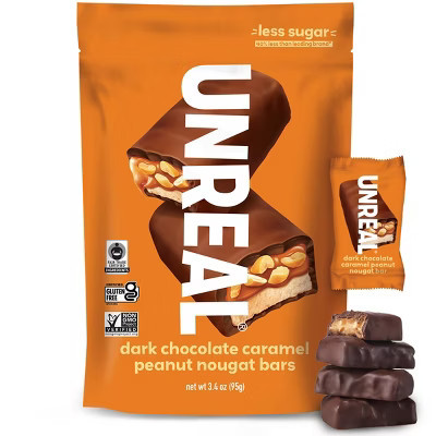 UNREAL Candy Dark Chocolate Caramel Peanut Nougat Bar - 3.4oz | Target