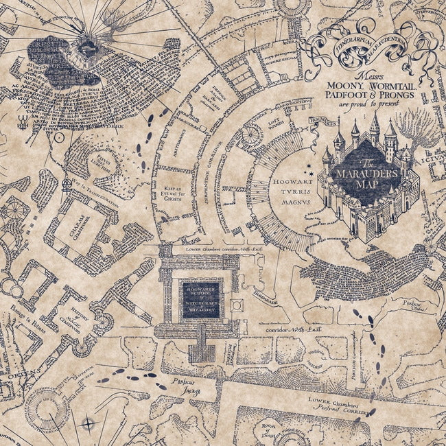 Harry Potter Marauder's Map Peel & Stick Wallpaper | Walmart (US)