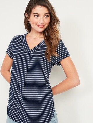 Loose-Fit Luxe V-Neck Tunic Tee for Women | Old Navy (US)