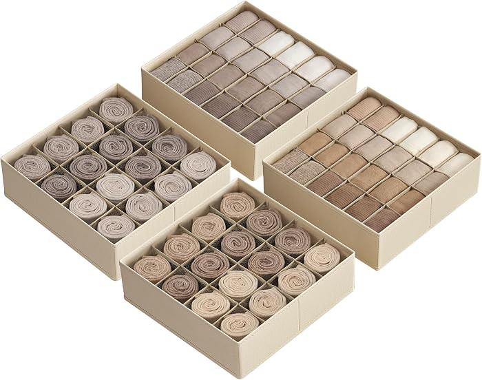 SONGMICS Unterw\u00e4sche-Organizer 4er Set, 80 F\u00e4cher, faltbar | Amazon (DE)