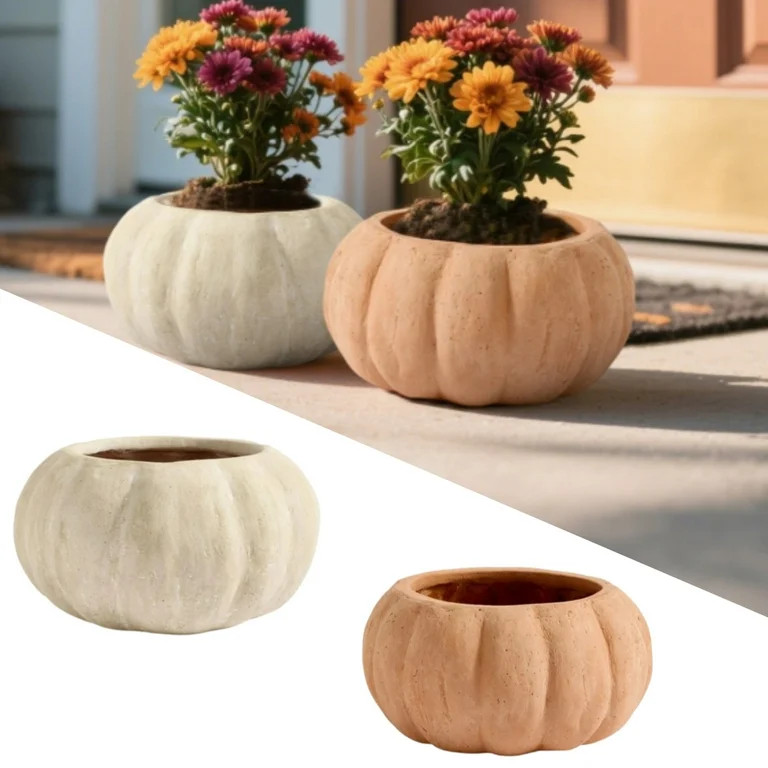 Resin Pumpkin Planter Pot Succulent Planter Halloween Pumpkin Face Planter for Fall Indoor Outdoo... | Walmart (US)