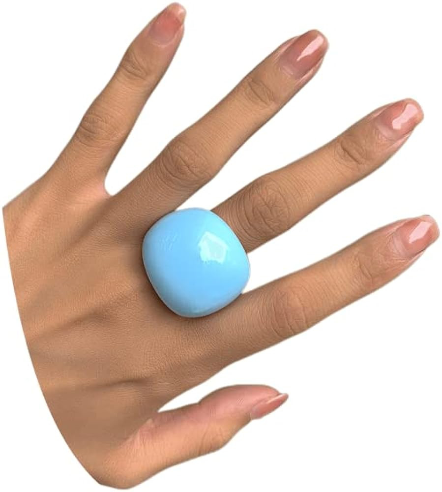 Uarein Multicolor Resin Chunky Rings.Transparent Acrylic Rings Exaggerated Knuckle Finger Rings C... | Amazon (US)