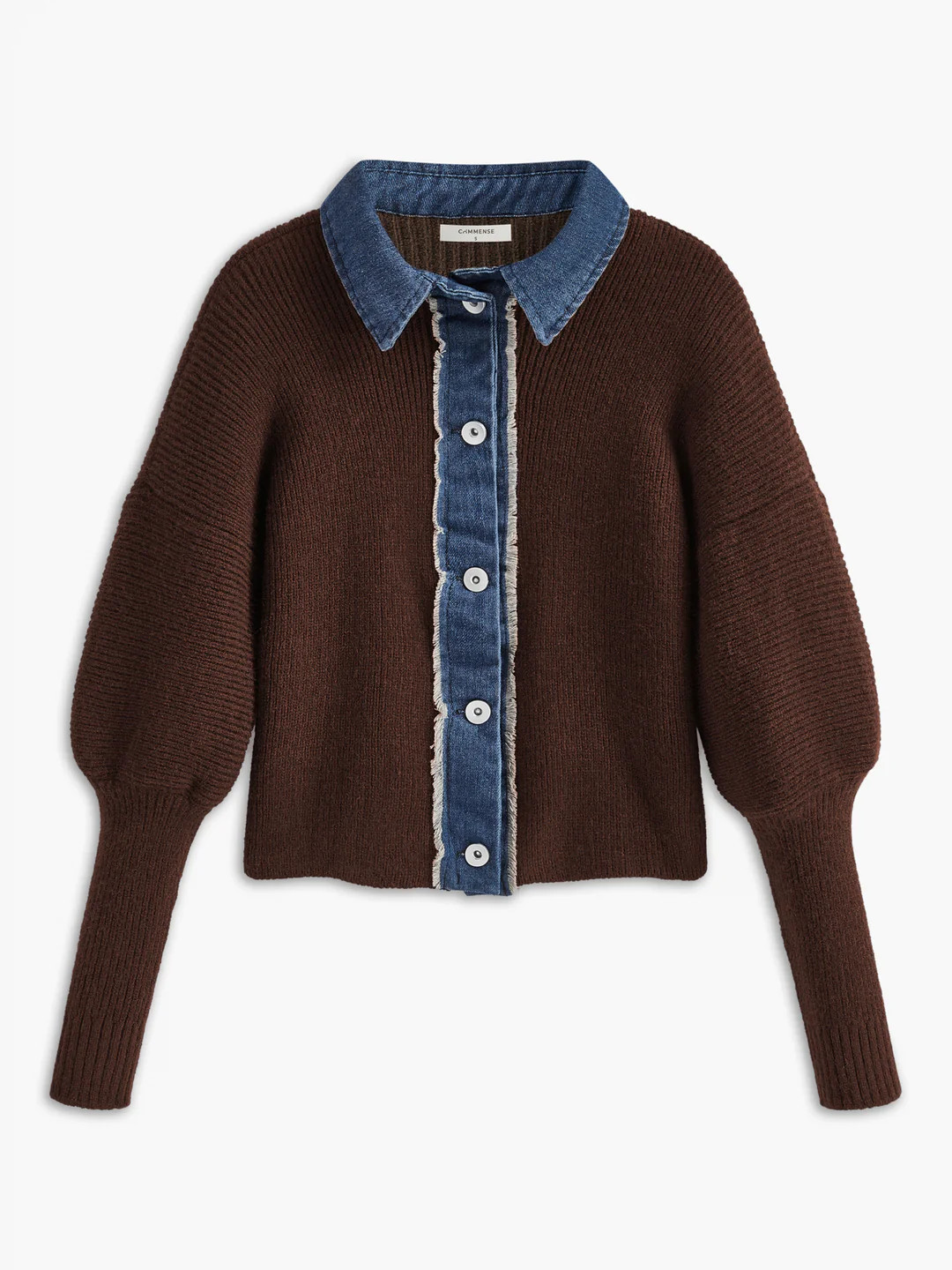 Panel Breasted Stretch Lapel Knit Top | Commense