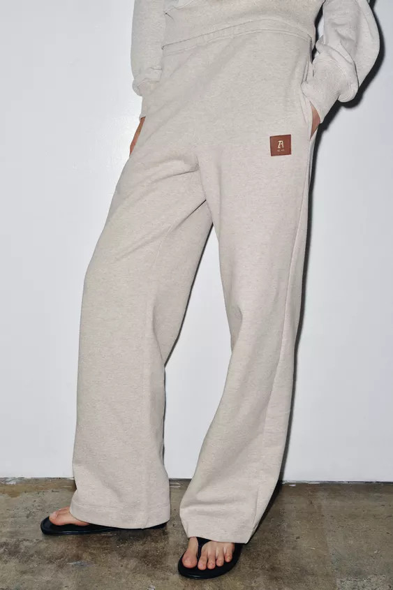 PLUSH TROUSERS WITH LABEL | Zara UK