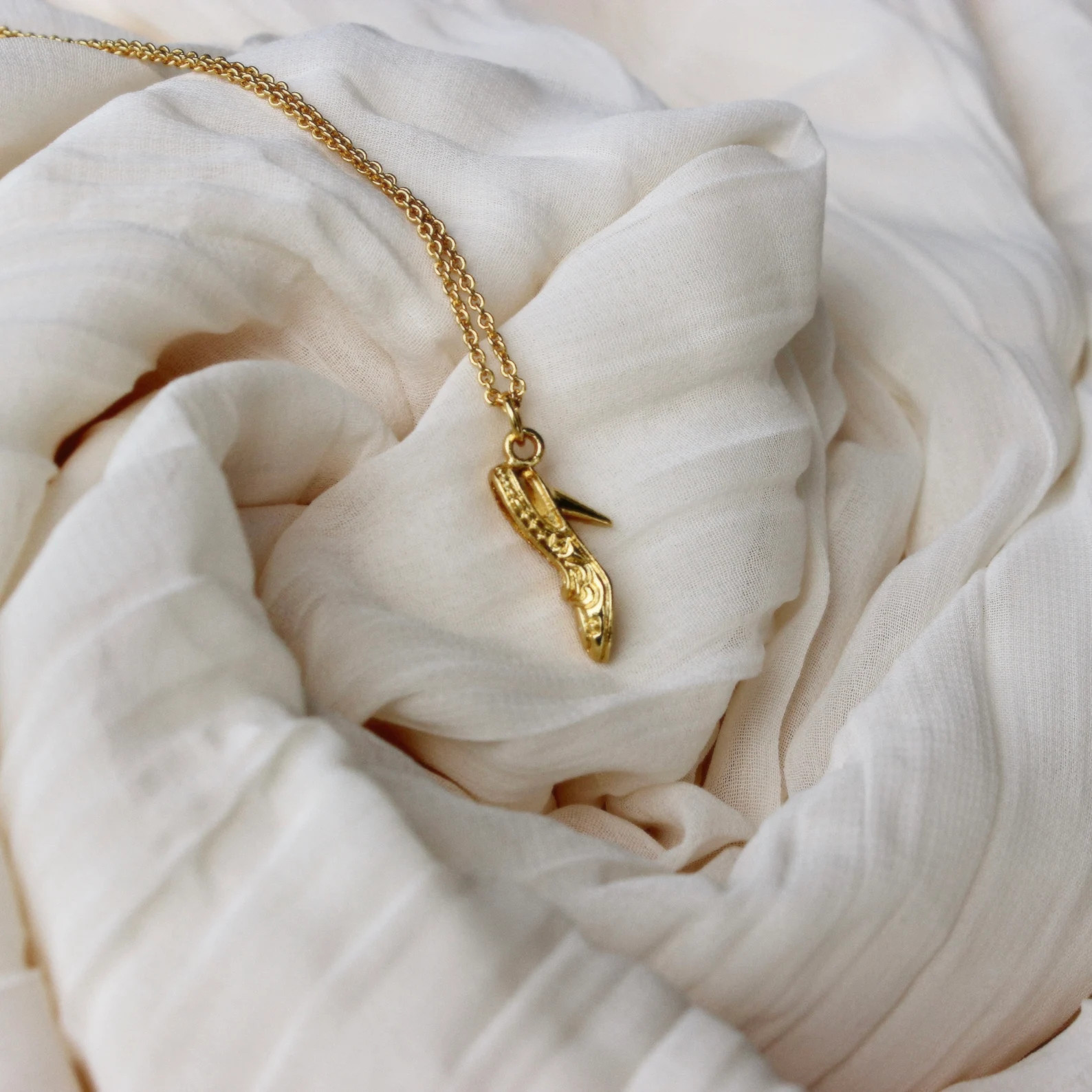 Cinderella Necklace: 24K Gold Glass Slipper Pendant | Etsy (Global)
