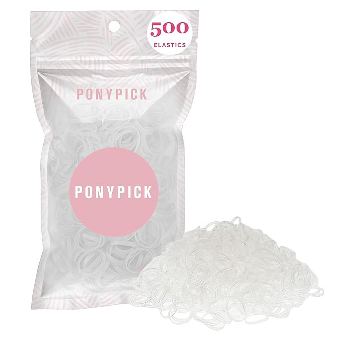 By Lolly - 500 Clear Rubber Hair Ties for Girls and Toddlers - Elastic Hair Bands and Disposable ... | Amazon (US)
