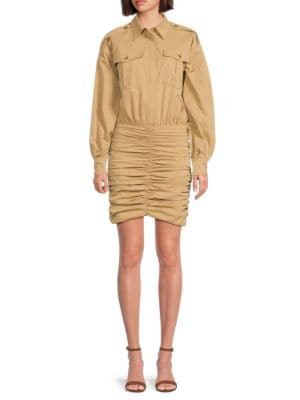 Alphonse Ruched Storm Flap Minidress | Saks Fifth Avenue OFF 5TH