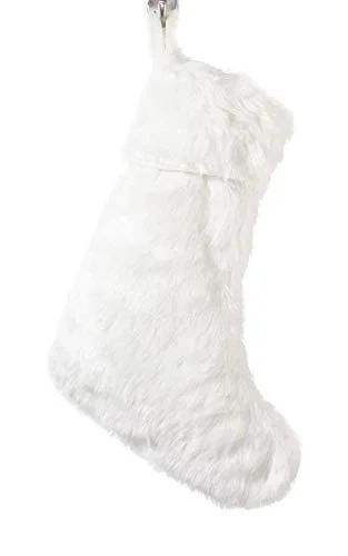 Fennco Styles Noël Blanc Faux Fur Design White Holiday Christmas Stocking, 13" x 19" - Walmart.c... | Walmart (US)