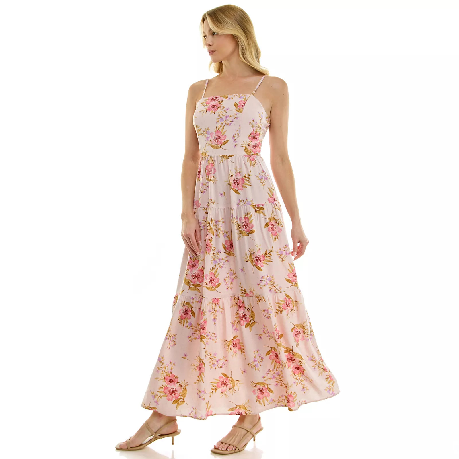 Juniors' Lily Rose Square Neck Cami Tiered Maxi Dress | Kohl's