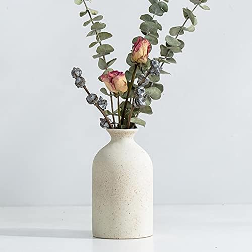 Ceramic Small Vase Dry Flower Vase Small Bud Vase Rustic Beige Vase for Home Decor,Living Room De... | Amazon (US)