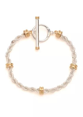 Lauren Ralph Lauren Two Tone Rope Flex Bracelet | Belk