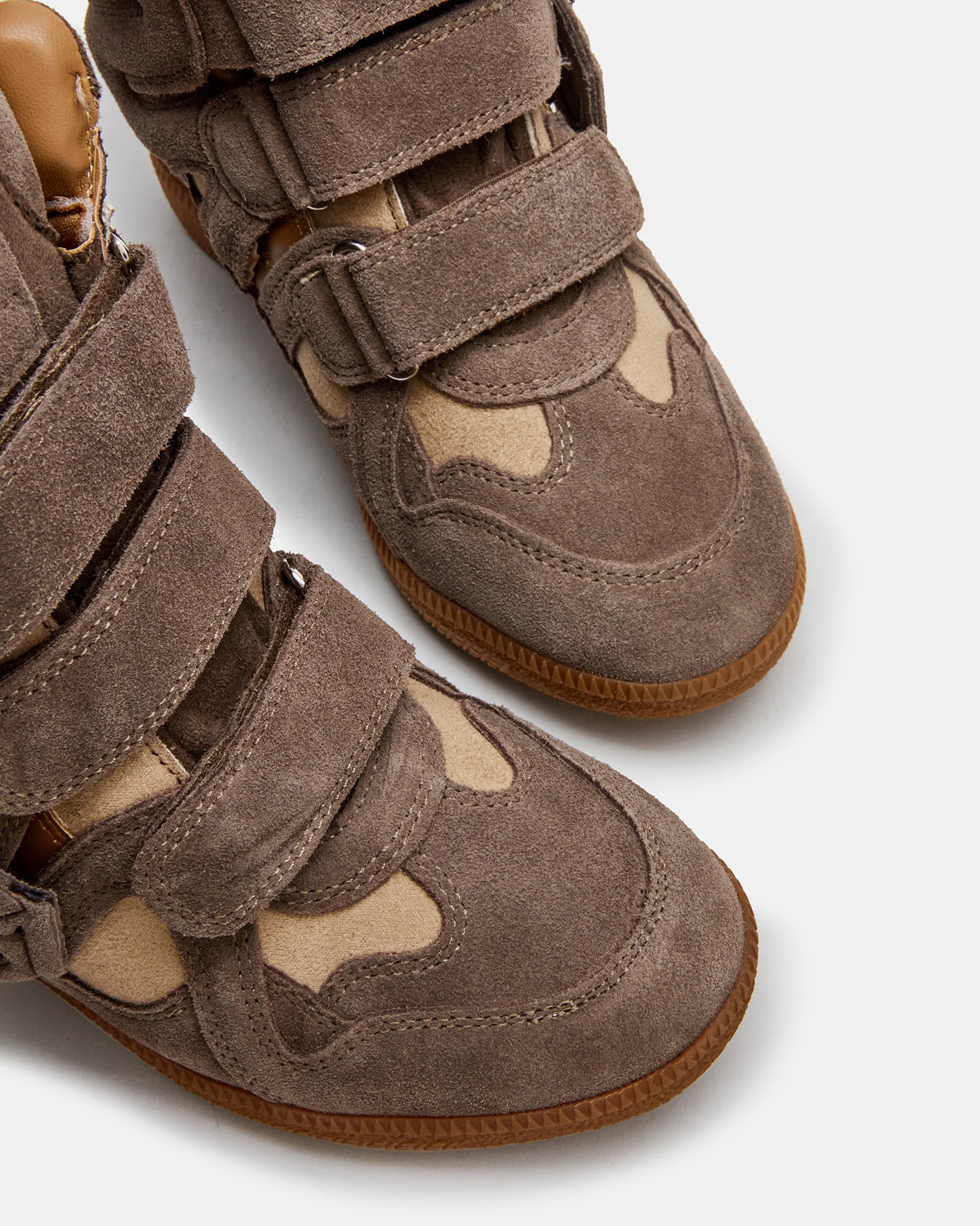 MAVIS Taupe Suede High-Top Velcro Women's Sneaker | Steve Madden (US)