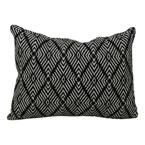Better Homes & Gardens Lumbar Outdoor Woven Toss Pillow, 13" x 19", Black & Ivory, 1 Pack - Walma... | Walmart (US)