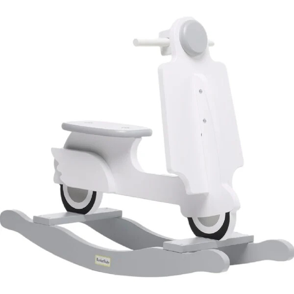 Rocking Toy Scooter, Diamond White & Grey | Maisonette