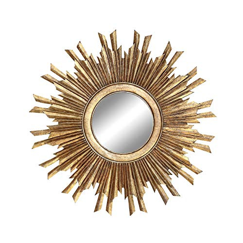 Creative Co-Op Round Sunburst Wall Mirror with Gold Finish | Amazon (US)