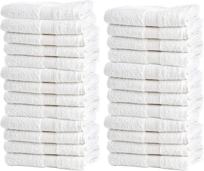 Bulk Spa White Washcloths – Set of 25 – Size 12” x 12” – Thick Loop Pile Washcloth – ... | Amazon (US)