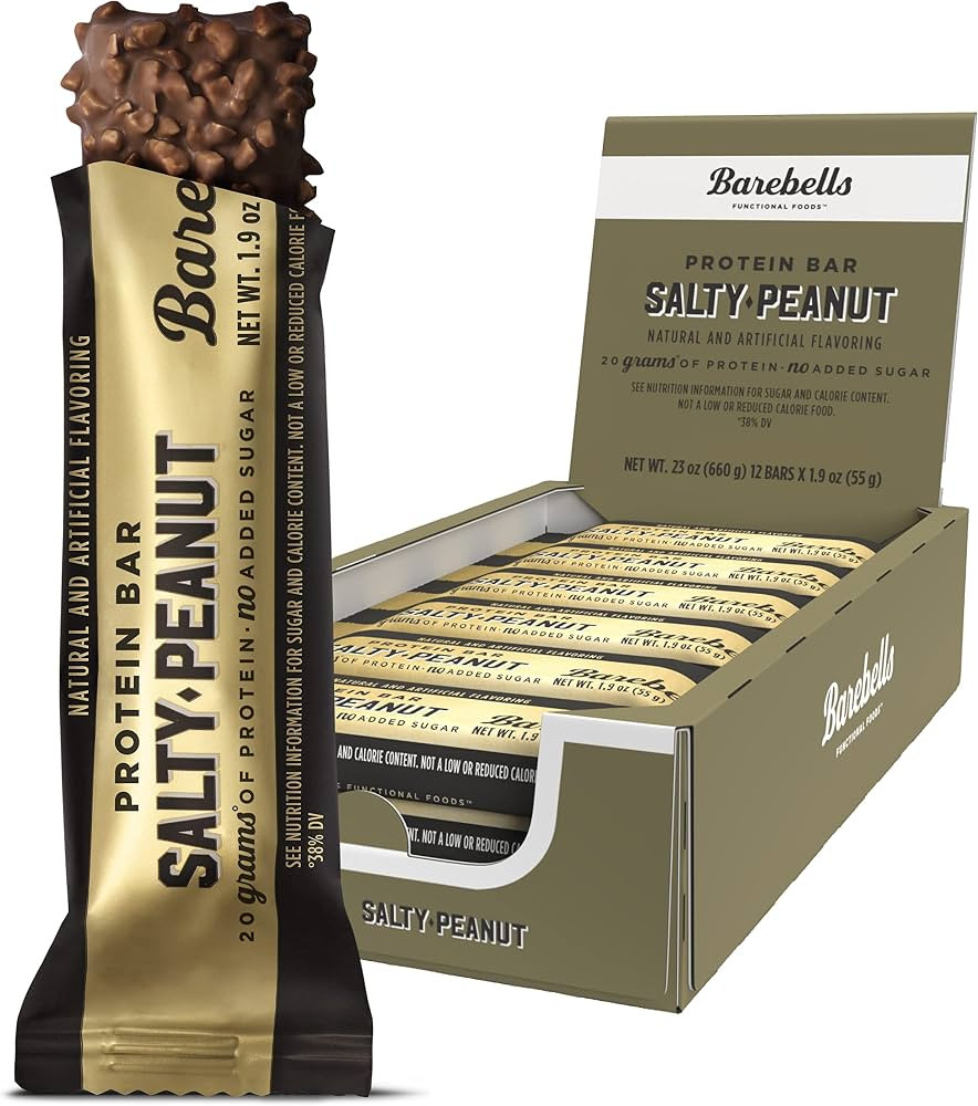 Barebells Protein Bars Salty Peanut - 12 Count, 1.9oz Bars - Protein Snacks with 20g of High Prot... | Amazon (US)