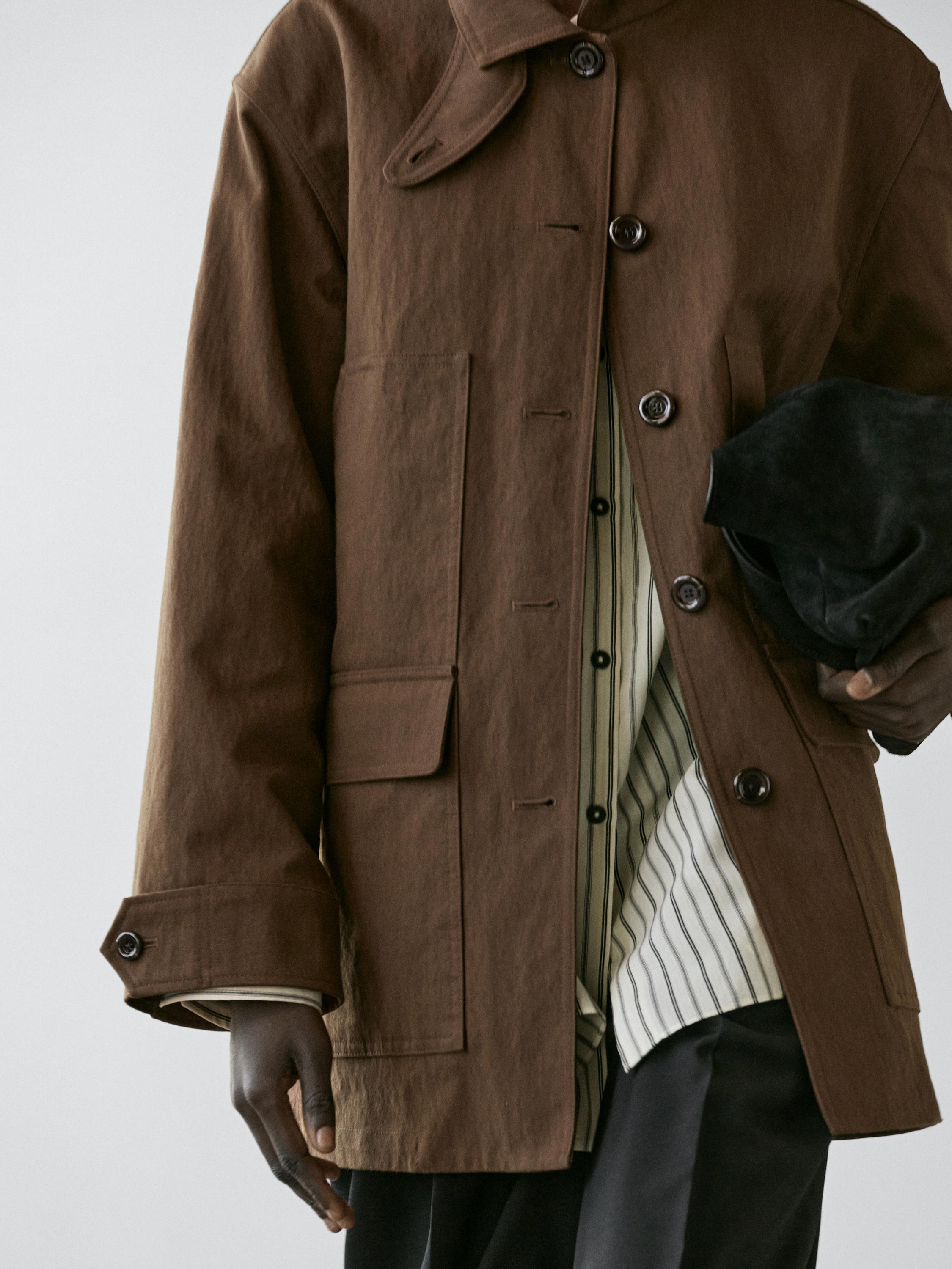 Cotton blend jacket with pockets | Massimo Dutti UK