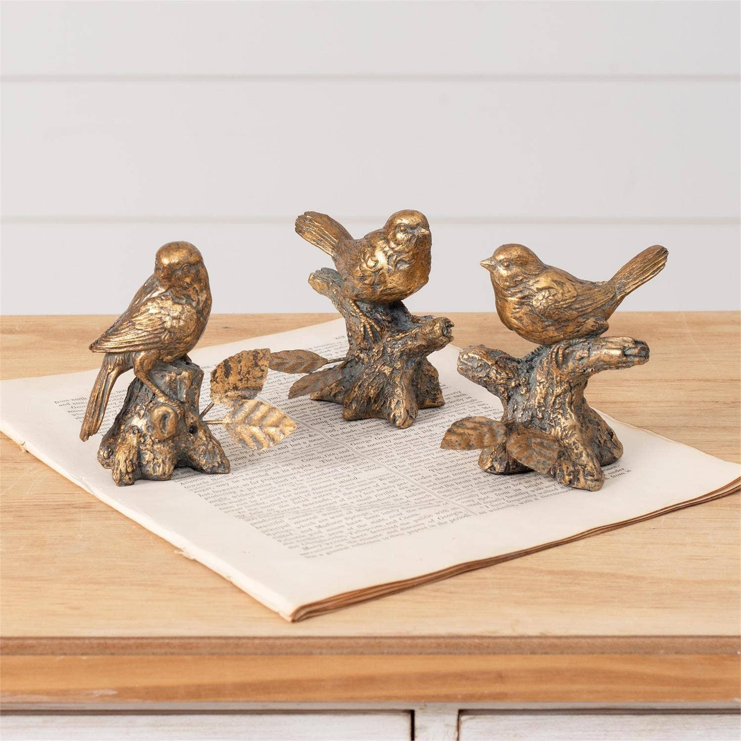 Antiqued Golden Bird Figurine | Linen & Clove