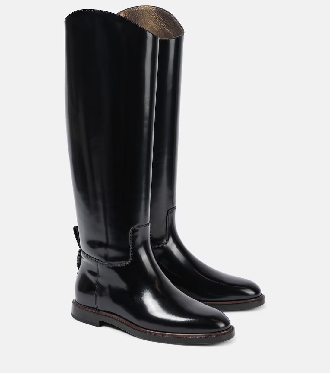 Polished leather knee-high boots | Mytheresa (US/CA)