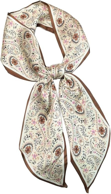 JN&LULU 59" Mulberry Silk Like Head Scarf Women's Fashion Square Neck Satin Scarfs for Bag Hair S... | Amazon (US)