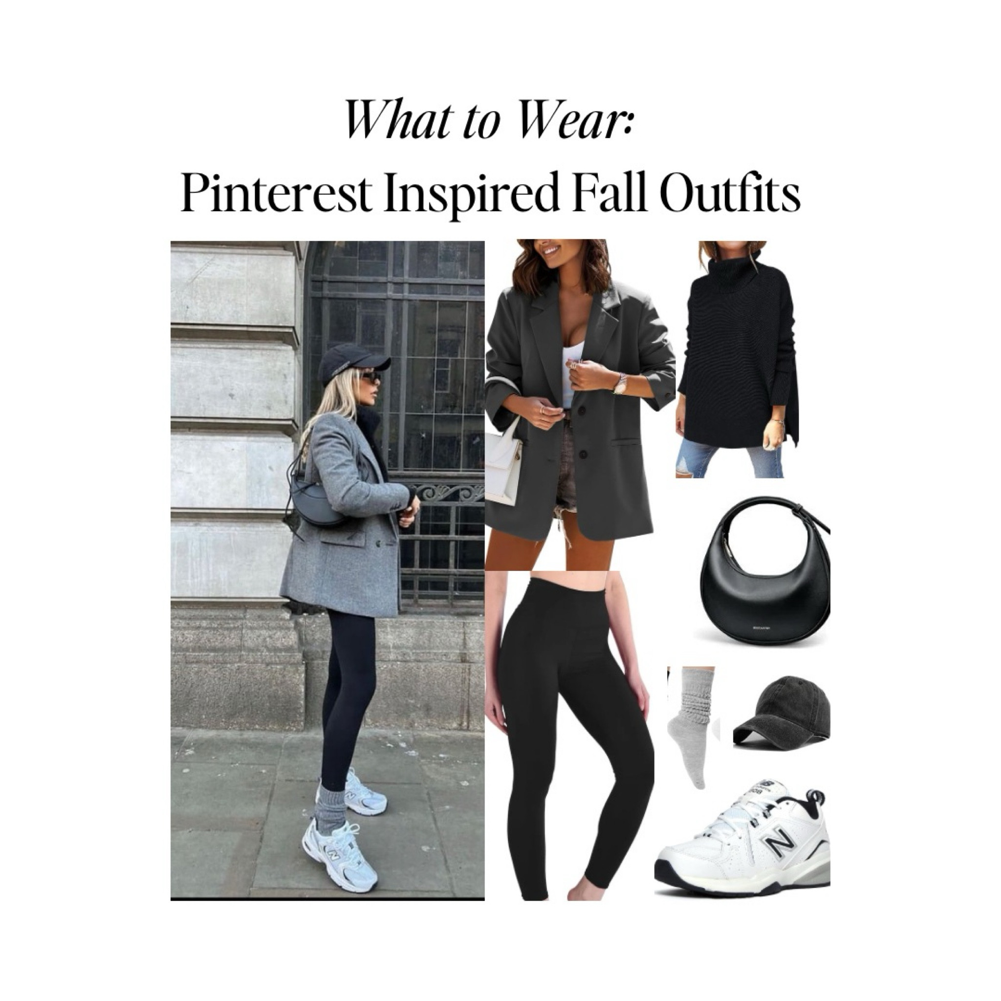 Running errands but make it chic! 🖤✨ Comfy leggings paired with an oversized blazer and chunky sneakers for that perfect blend of cozy and cool. Who says you can’t be stylish on the go? 😉 What’s your go-to errand outfit? #PinterestInspired #ErrandOutfit #ComfyAndChic #OversizedBlazerVibes #LeggingsAndSneakers #EffortlessStyle #FallFashion #OOTD