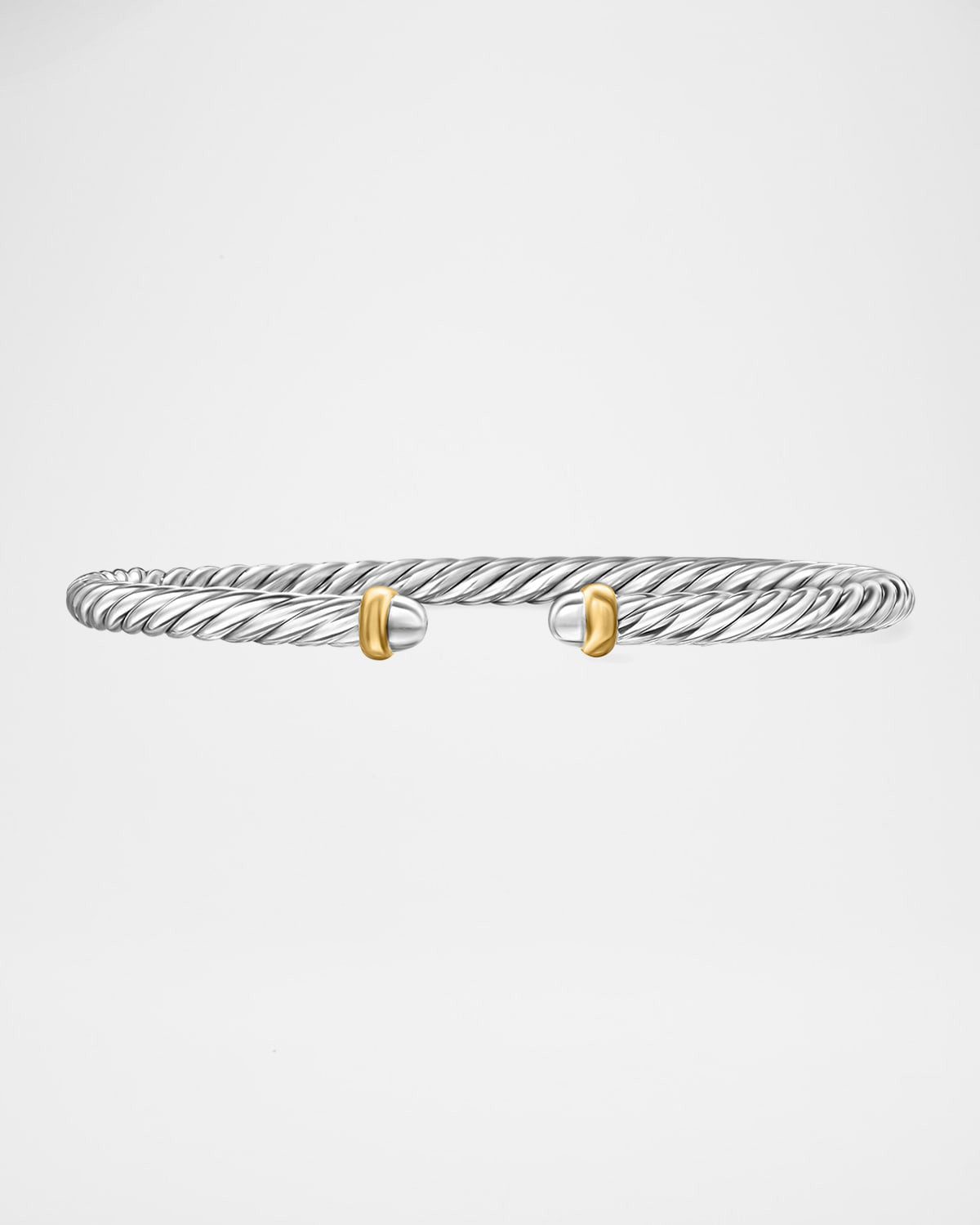 Cable Flex Bracelet with Gemstone in Silver and 14K Gold, 4mm | Neiman Marcus
