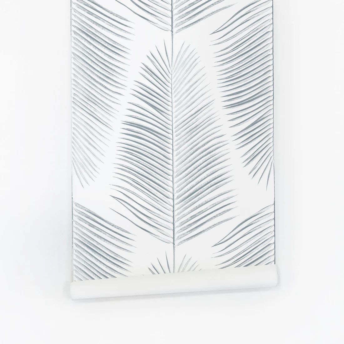 Blue palm leaves design removable wallpaper | Livettes Wallpaper