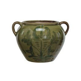 Round Terra Cotta Planter Green | Antique Farm House
