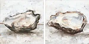 Oyster Study by Ethan Harper, 2 Piece Unframed Art Print Set, 12 X 12 Inches Each, Sea Life Art | Amazon (US)