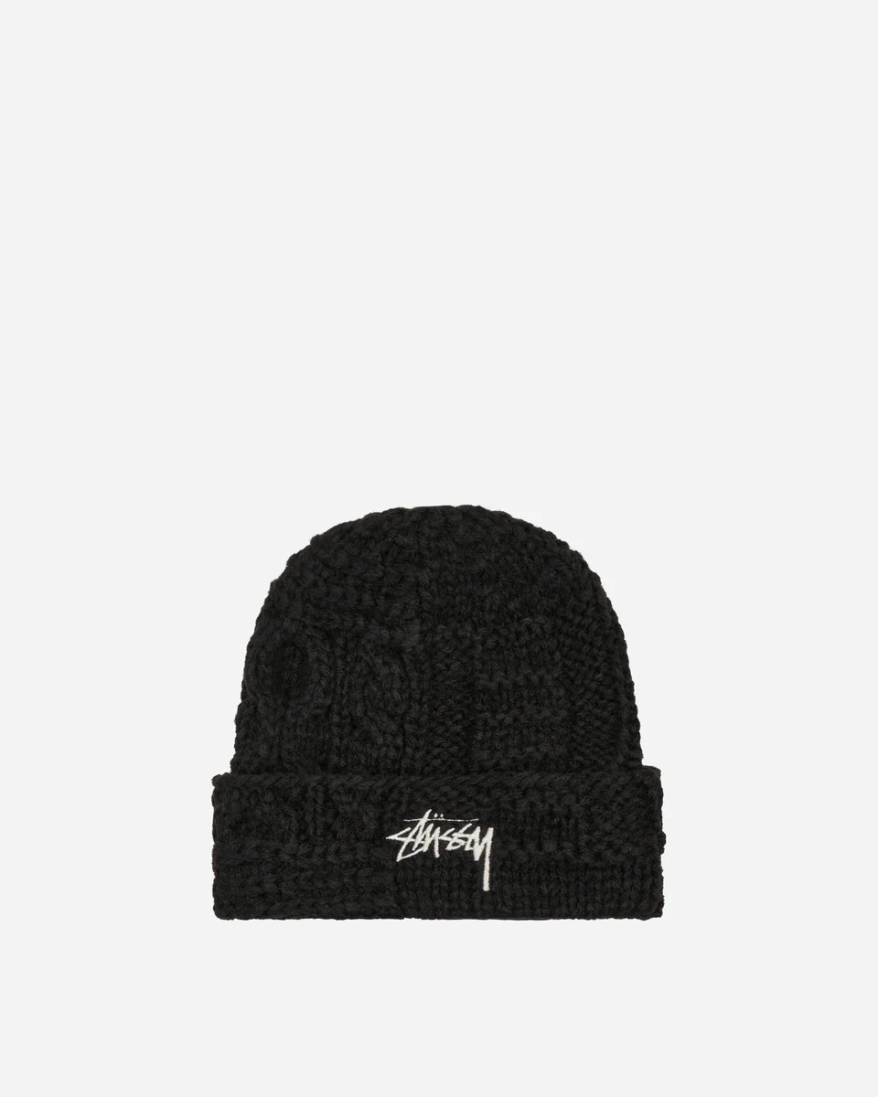 Knit Patchwork Beanie Black | Slam Jam US