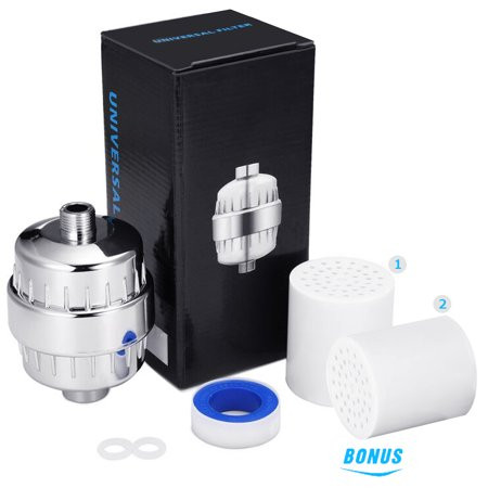 Shower Filter, 12-Stage Universal Shower Head Water Filter with 2 Cartridges, Hot and Cold Water Fli | Walmart (US)