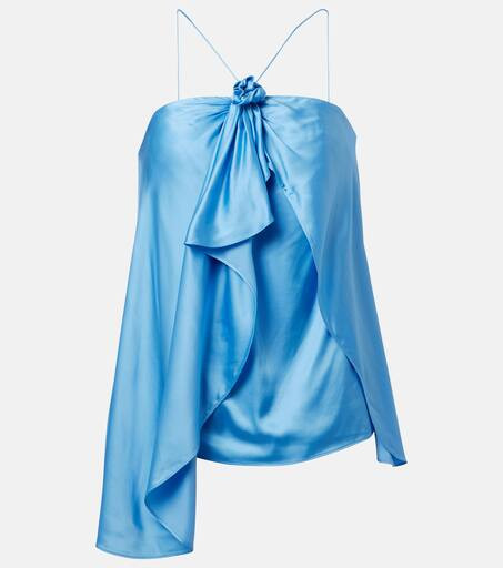 Ruffled halterneck satin top | Mytheresa (US/CA)