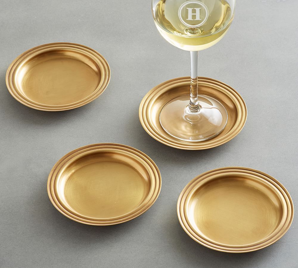 Bleecker Metal Bar Coasters - Set of 4 | Pottery Barn (US)