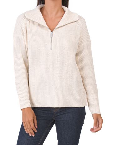 Rachel Zoe Quarter Zip Mock Neck Sweater | Marshalls