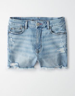 AE Pride Ne(x)t Level Curvy High-Waisted Denim Short Short | American Eagle Outfitters (US & CA)
