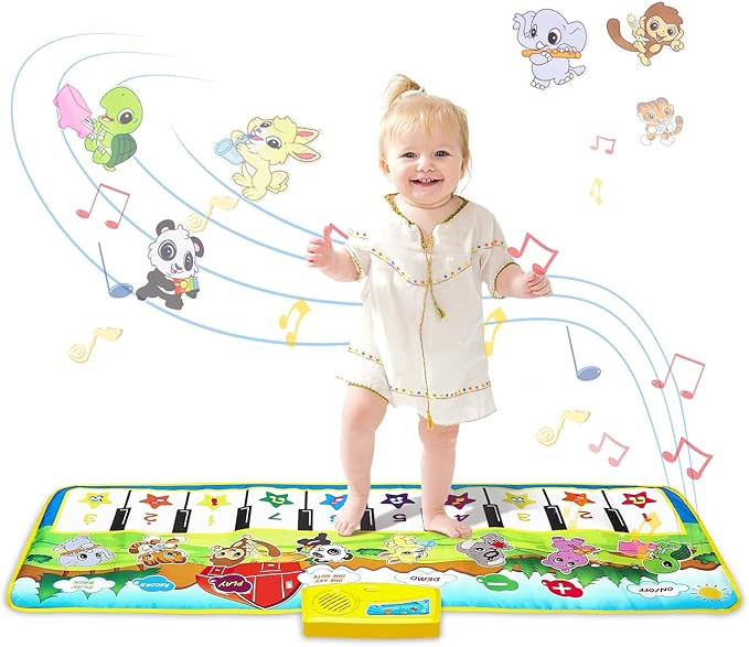M SANMERSEN Piano Mat, 39.5" X 14" Musical Mat 8 Instrument Sounds Piano Mat for Toddlers Touch P... | Amazon (US)