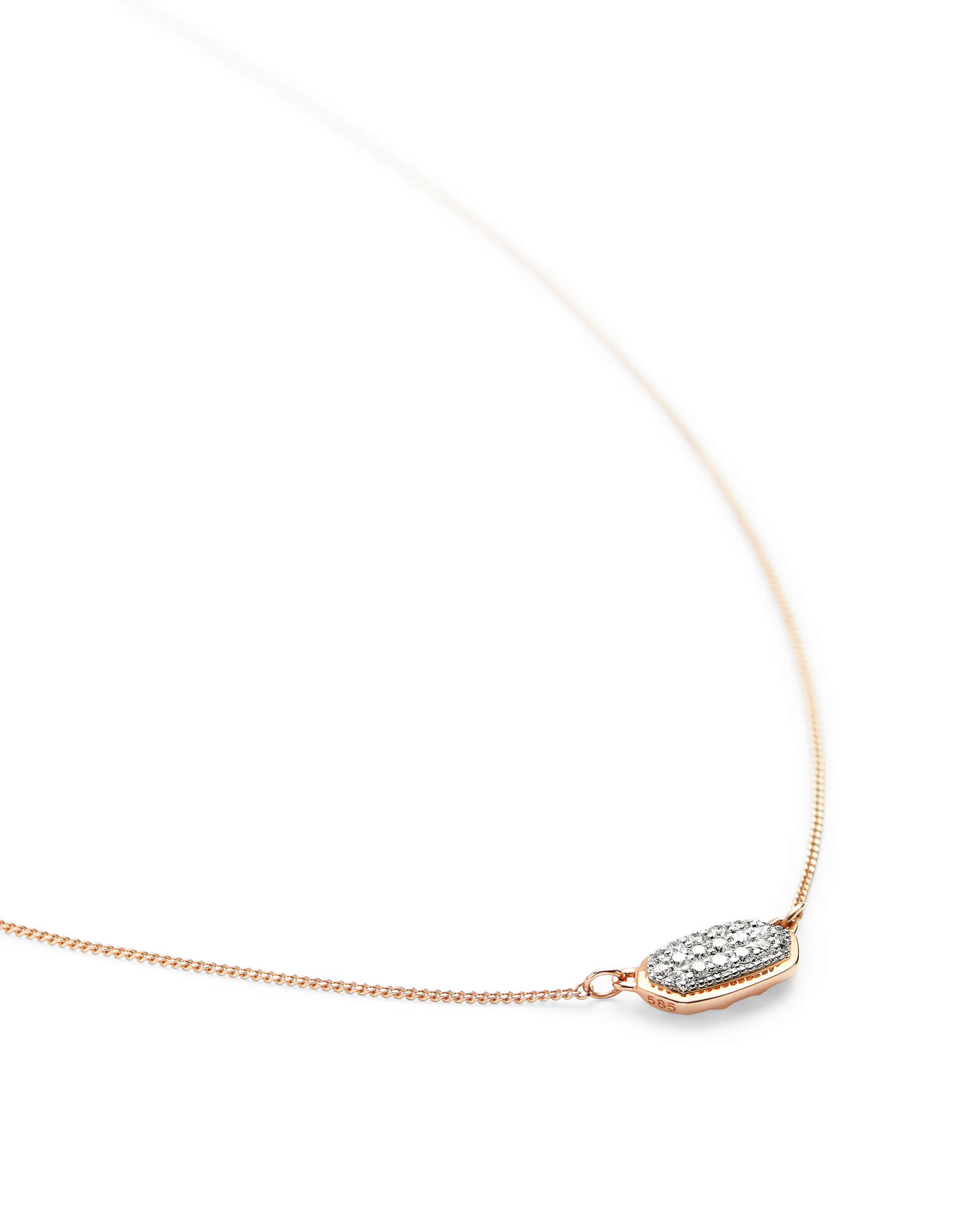 Kendra Scott Lisa Pendant Necklace in Pave Diamond and 14k Rose Gold | Diamonds | Kendra Scott